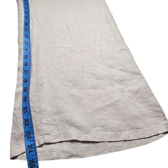 Tahari 100% Beige Linen Cropped Elastic Waist Pull-On Lagenlook Pants Size M - Picture 10 of 11